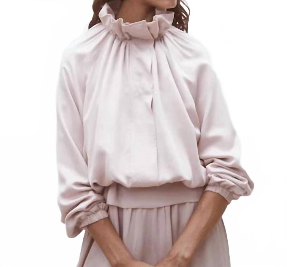 NEW SUNCOO dorian short satin jacket in rose